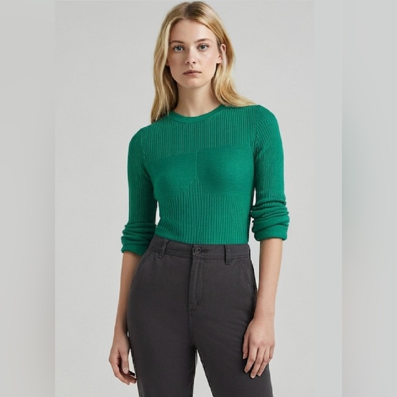 ASOS Emerald Ribbed Knit Top - Picture 3 of 6